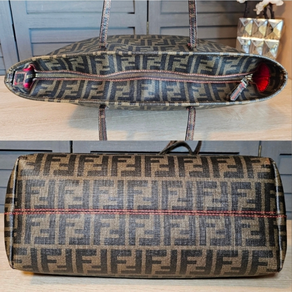 Authentic FENDI Zucca Spalmati Canvas Tote Shoulder Bag ❤️ - Picture 5 of 16